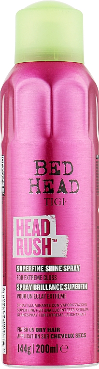 Lekki nabłyszczający spray do włosów - Tigi Bed Head Headrush Superfine Shine Spray — Zdjęcie N1