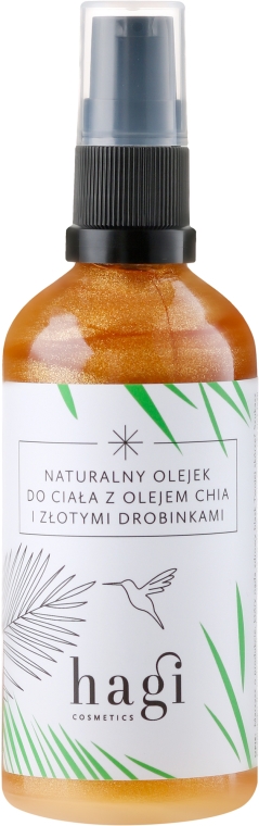 Naturalny olejek do ciała z olejem chia i złotymi drobinkami - Hagi Piąty żywioł — Zdjęcie N1