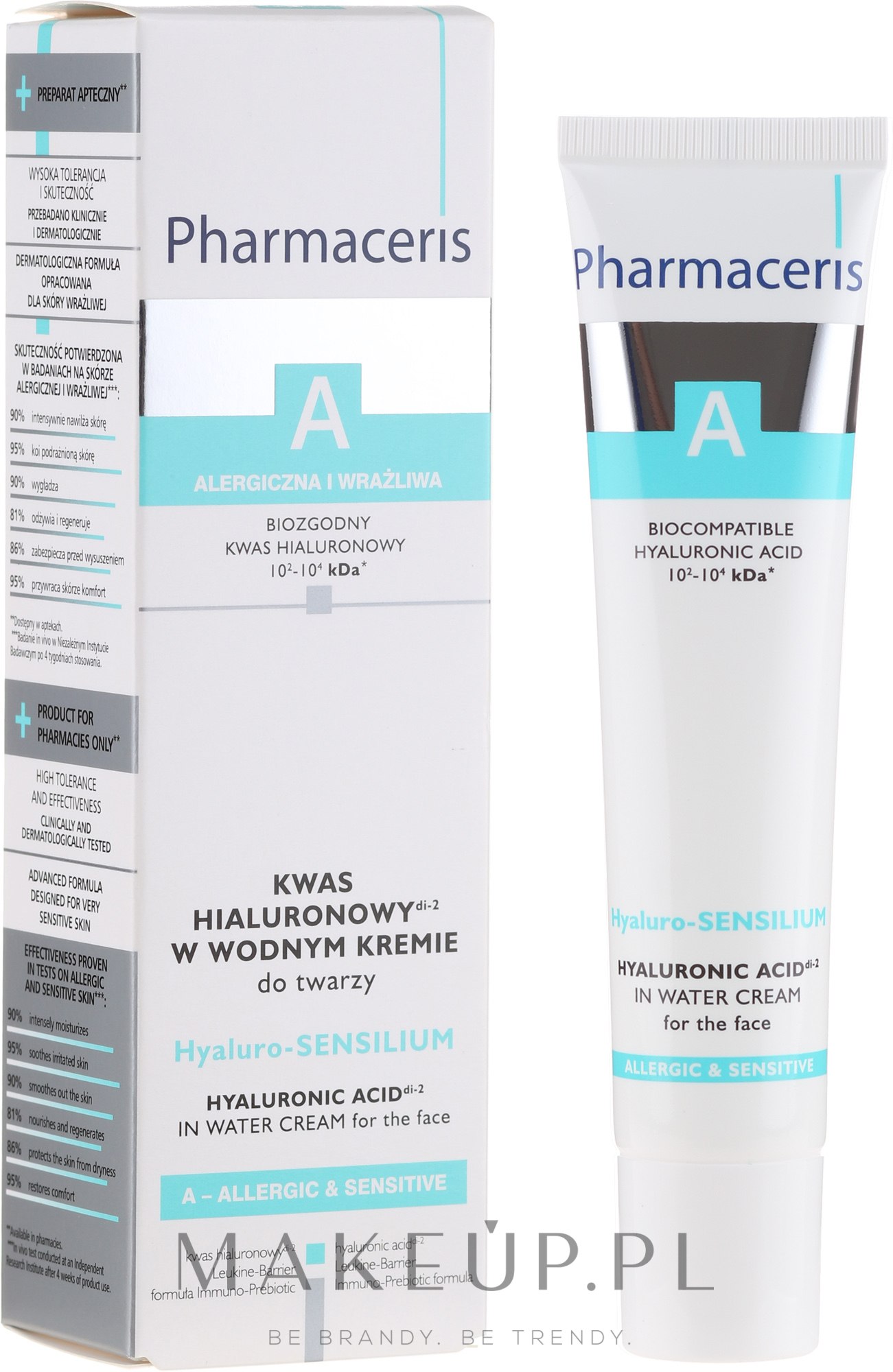 Kwas hialuronowy w wodnym kremie do twarzy - Pharmaceris A Hyaluro-Sensilium — Zdjęcie 40 ml