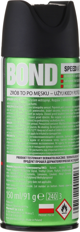 Dezodorant w sprayu dla mężczyzn - Bond Speedmaster Deodorant Body Spray — Zdjęcie N2