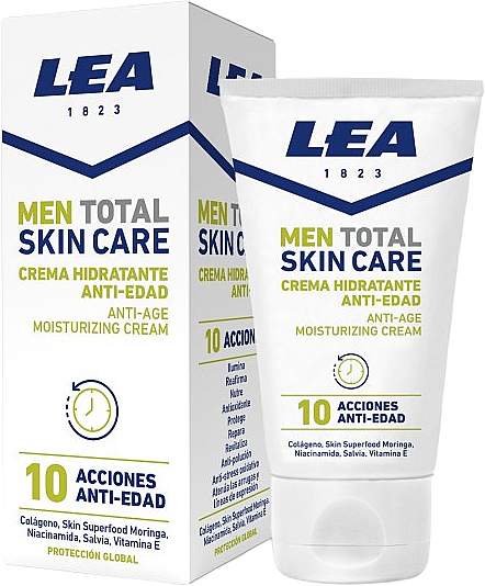 Nawilżający krem ​​przeciwstarzeniowy do twarzy dla mężczyzn - Lea Men Total Skin Care Anti-Age Moisturizing Face Cream — Zdjęcie N1