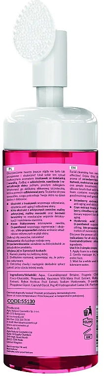 Oczyszczająca pianka do twarzy - APIS Professional Home Terapis Make-Up Removal Strawberry Face Cleansing Foam — Zdjęcie N2