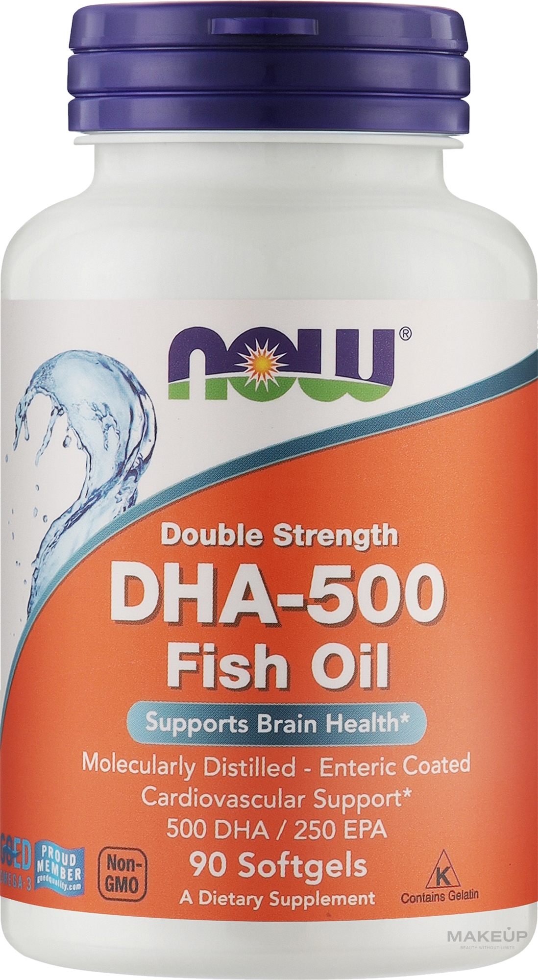 Kapsułki żelowe Kwas DHA 500 mg - Now Foods DHA-500 Brain Supports — Zdjęcie 90 szt.