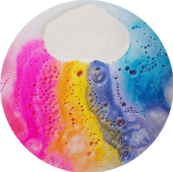 Wielokolorowa musująca kula do kąpieli - Bomb Cosmetics Raining Rainbows Watercolours — Zdjęcie N2