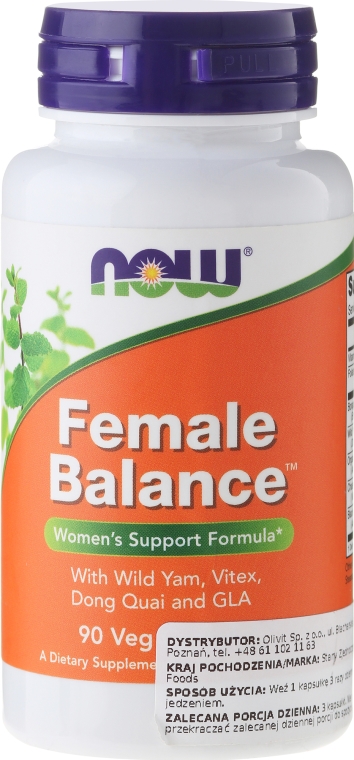 Kompleks ziół w kapsułkach dla kobiet - Now Foods Female Balance — Zdjęcie N1