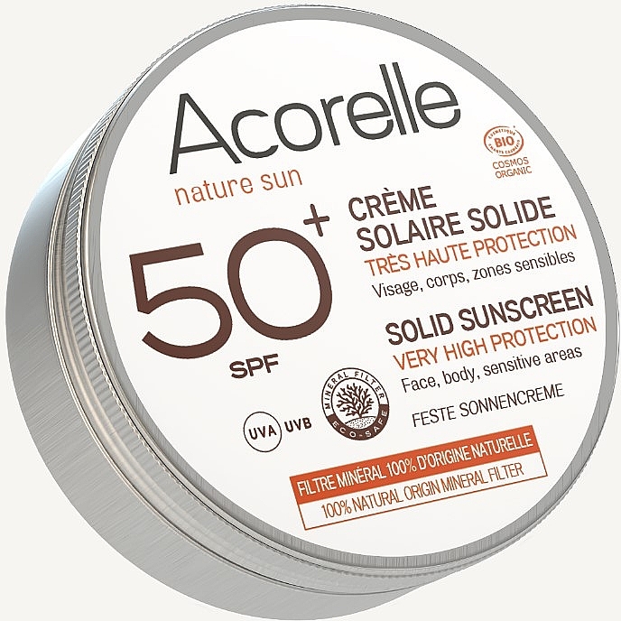 Krem przeciwsłoneczny do twarzy i ciała SPF 50+ - Acorelle Solid Sunscreen Very High Protection SPF 50+ — Zdjęcie N1