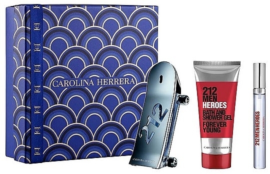 Carolina Herrera 212 Men Heroes Forever Young - Zestaw (edt/90ml + edt/10ml +sh/gel/100ml) — Zdjęcie N1