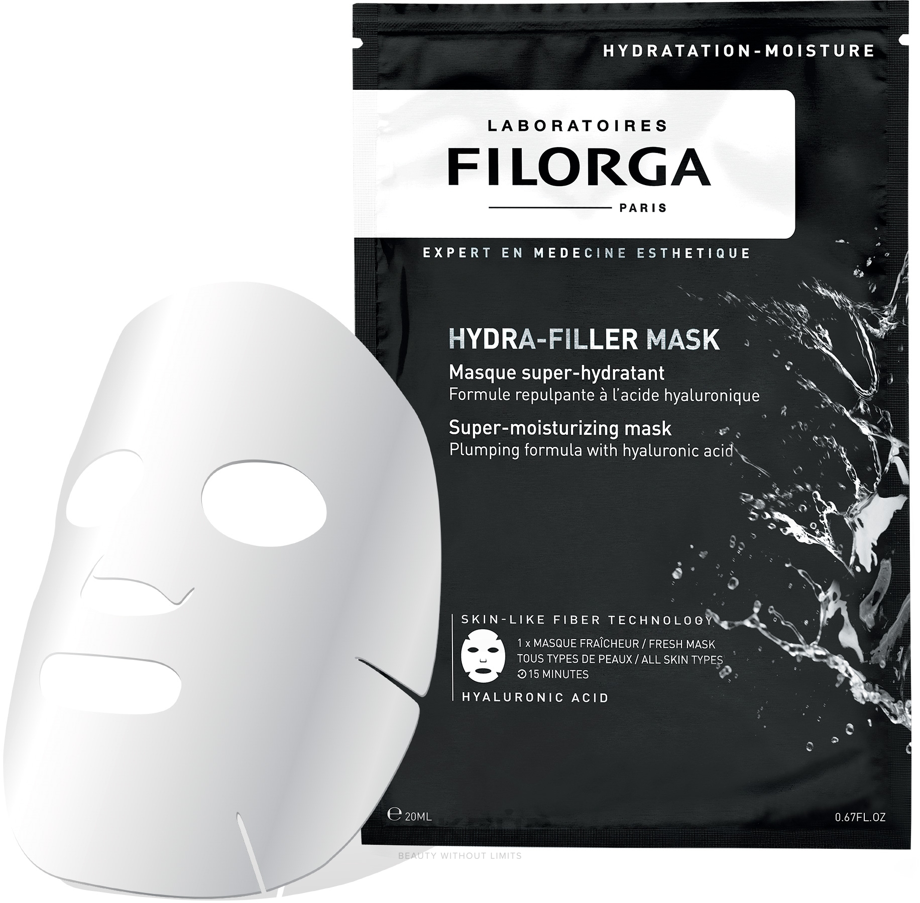 Ujędrniająca maska silnie nawilżająca na bazie kwasu hialuronowego - Filorga Hydra-Filler Mask — Zdjęcie 20 ml