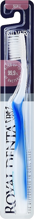 Miękka szczoteczka do zębów z nanocząstkami srebra, niebieska - Royal Denta Silver Soft Toothbrush — Zdjęcie N1