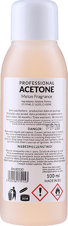 Zmywacz do paznokci o zapachu melona - Ronney Professional Acetone Melon — Zdjęcie N4