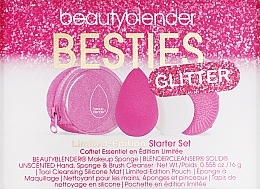 Kup Zestaw - Beautyblender Glittet Starter Set (sponge/1pcs + soap/16g + cleans/mat/1pcs + bag)