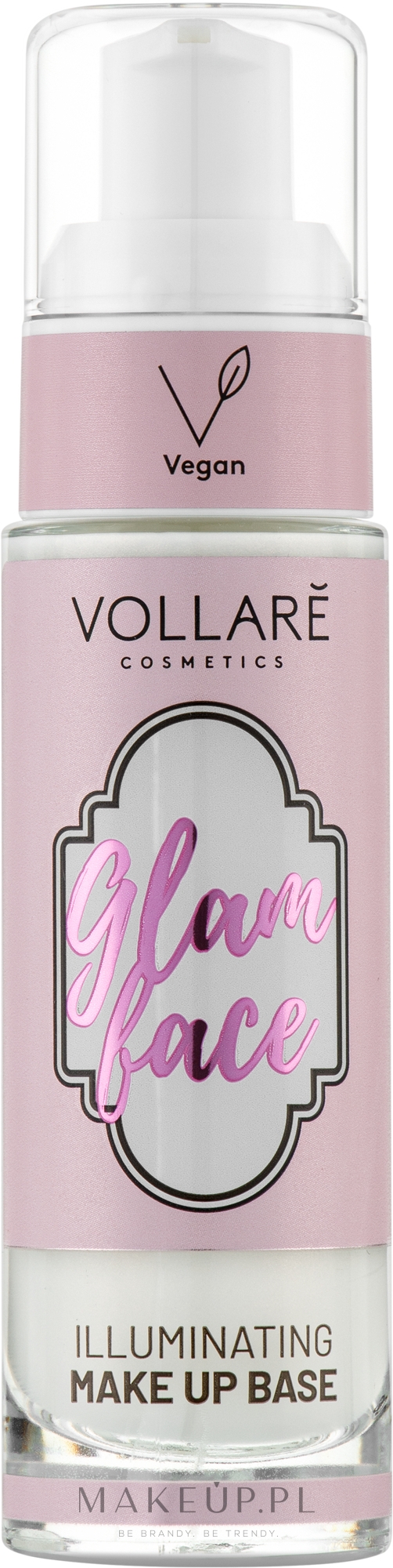 Rozświetlająca baza pod makijaż - Vollare Vegan Glam Face Make-Up Base — Zdjęcie 30 ml