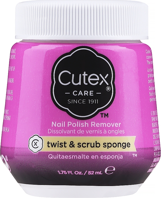 Zmywacz do paznokci z gąbką - Cutex Twist & Scrub Sponge Nail Polish Remover — Zdjęcie N1