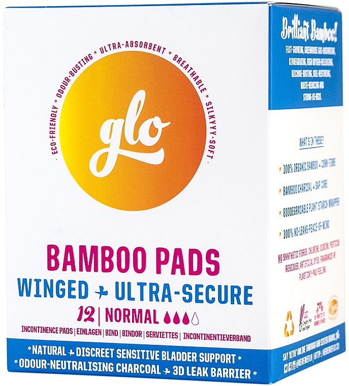 Bambusowe wkładki urologiczne 12 szt.	 - Flo Glo Sensitive Bladder Bamboo Pads — Zdjęcie N1