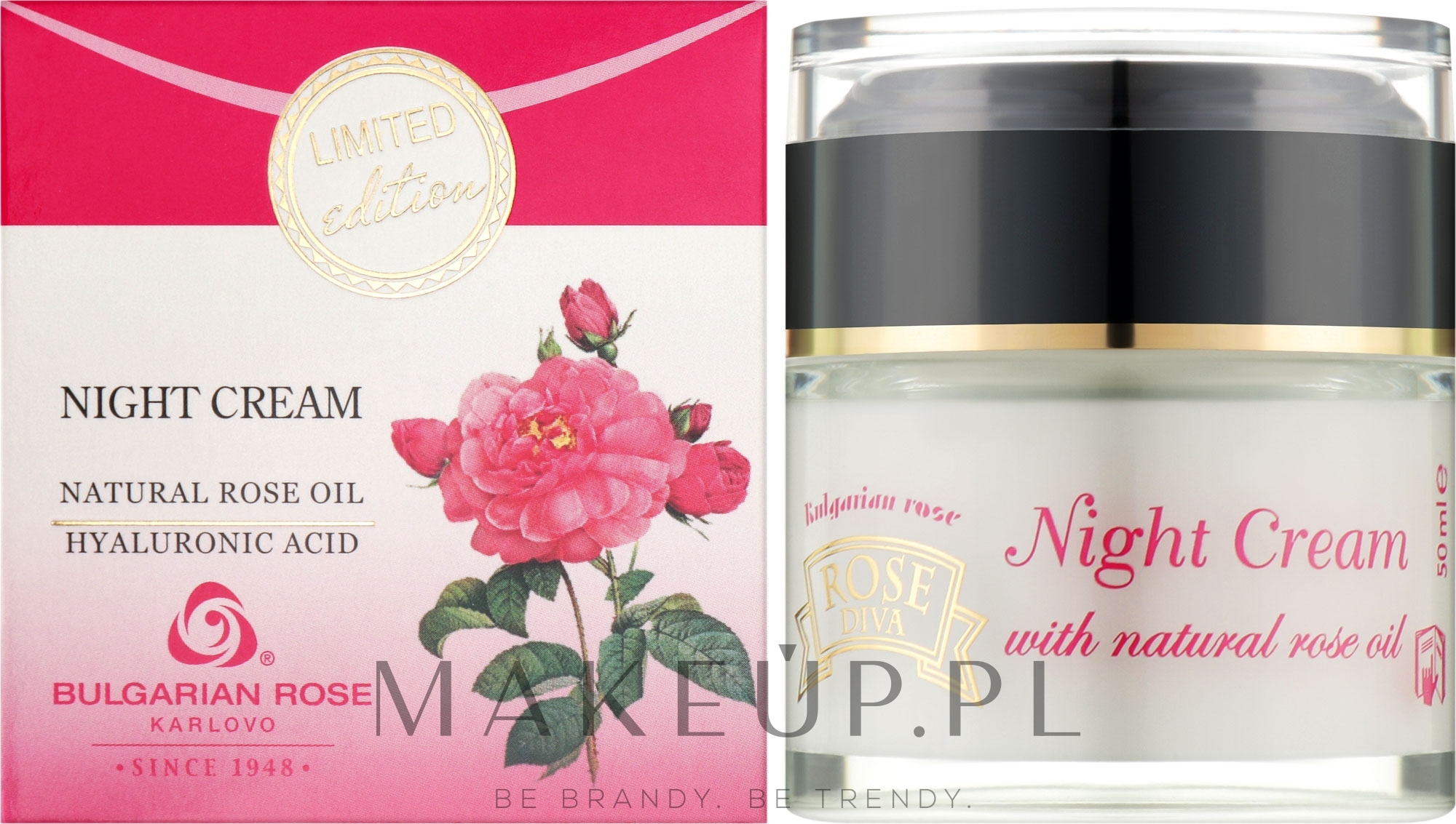 Krem na noc do twarzy - Bulgarian Rose Rose Diva Night Cream — Zdjęcie 50 ml