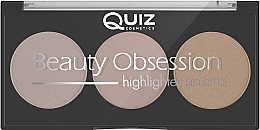 Paleta rozświetlaczy do twarzy - Quiz Cosmetics Beauty Obsession Palette 61 Highlighter — Zdjęcie N2