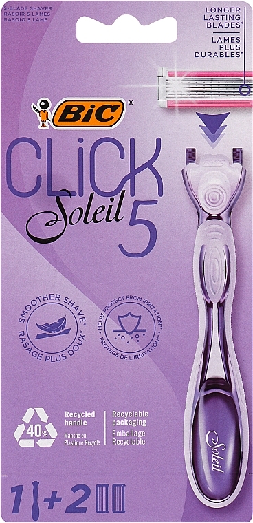 Golarka damska z 2 wkładami - Bic Click 5 Soleil Sensitive