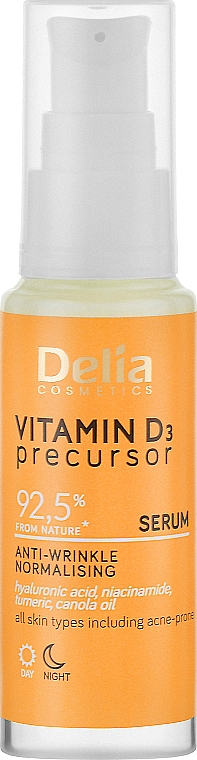 Serum przeciwzmarszczkowo-normalizujące z witaminą D3 - Delia Vitamin D3 Precursor Serum  — Zdjęcie N1