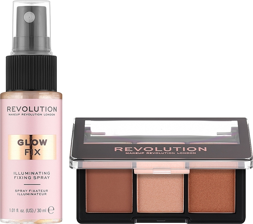 Zestaw, 2 produkty - Makeup Revolution Mini Contour & Glow Gift Set — Zdjęcie N2