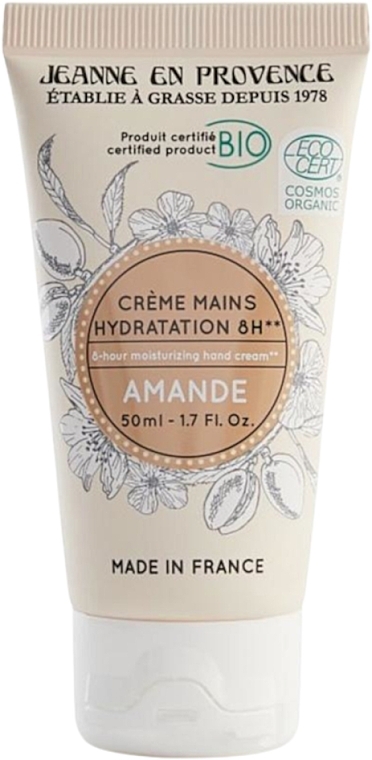 Organiczny krem do rąk o zapachu migdałów - Jeanne En Provence 8-Hour Moisturizing Hand Cream — Zdjęcie N1