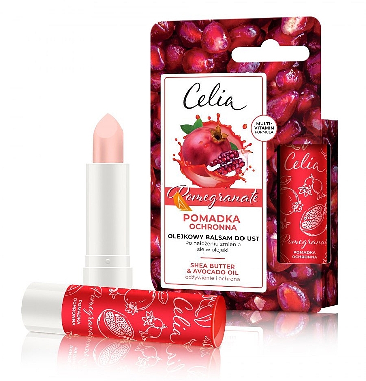 Olejkowy balsam do ust Granat - Celia Protective Lipstick Pomegranate Oil Lip Balm — Zdjęcie N1