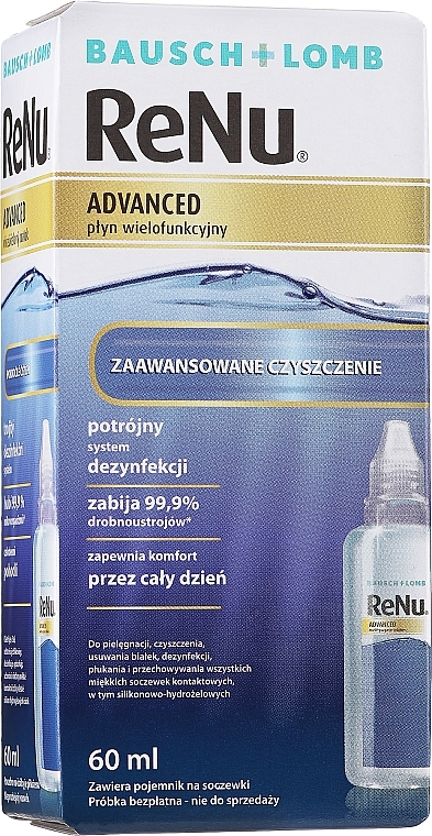 PRZECENA! Wielofunkcyjny płyn do pielęgnacji soczewek kontaktowych - Bausch & Lomb ReNu® Advanced * — Zdjęcie N2