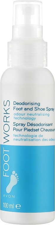 Spray do stóp i obuwia z ochroną przeciwzapachową - Avon Foot Works Deodorising Foot and Shoe Spray — Zdjęcie N1