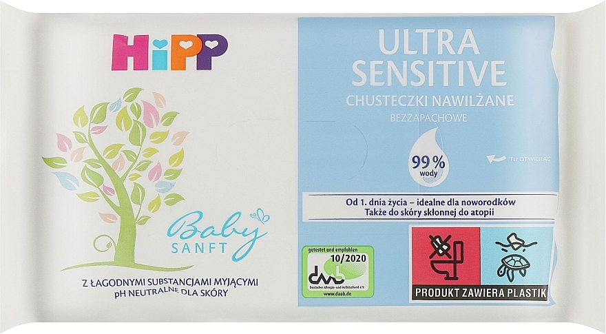 Chusteczki dla dzieci Ultranawilżenie, 52 szt - Hipp BabySanft — Zdjęcie N1