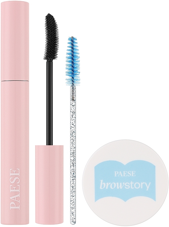 Zestaw - Paese Eyestory Set (eyebrow brush/1pc + mascara/9ml + eyebrow soap/8g) — Zdjęcie N1