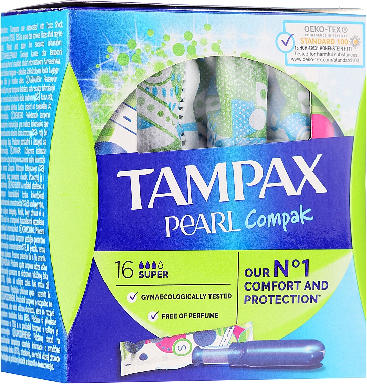 Tampony z aplikatorem, 16 szt. - Tampax Compak Pearl Super — Zdjęcie N3