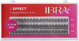 Kępki rzęs Efekt V B 0.10, Mix - Ibra 10 Flares Eyelash — Zdjęcie N1