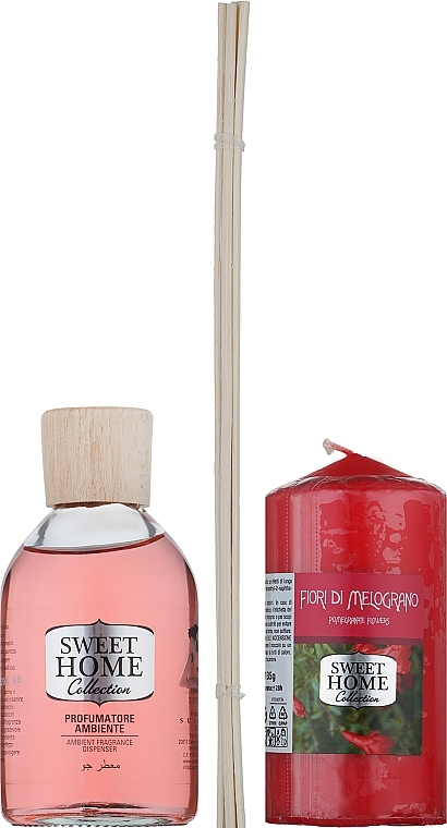 Zestaw Kwiaty granatu - Sweet Home Collection Home Fragrance Set (diffuser/100ml + candle/135g) — Zdjęcie N3