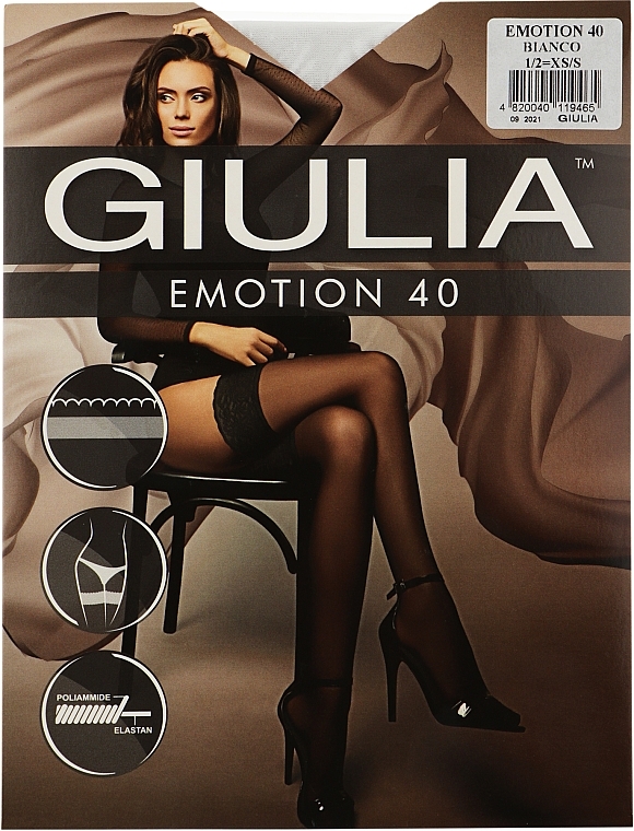 Pończochy damskie Emotion 40 Den, bianco - Giulia