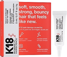 PREZENT! Maska do włosów bez spłukiwania - K18 Hair Biomimetic Hairscience Leave-in Molecular Repair Mask Mini Size — Zdjęcie N1