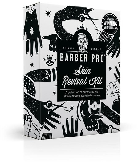 Zestaw masek dla mężczyzn - BeautyPro BarberPro Skin Revival Kit (mask/1 + mask/2 + mask/18ml + mask/1) — Zdjęcie N1