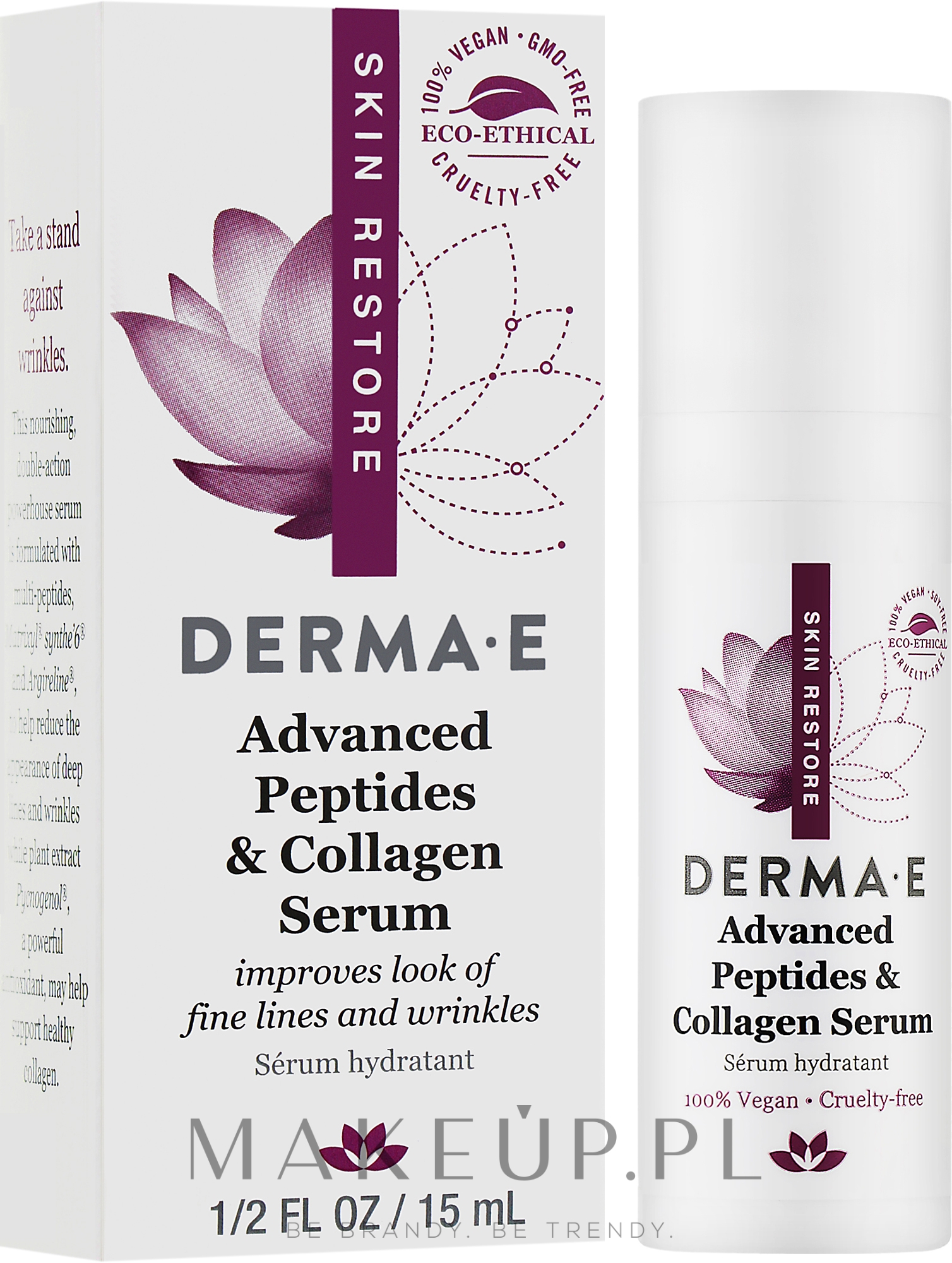 Serum nawilżające do głębokich zmarszczek - Derma E Advanced Peptides & Collagen Serum (mini) — Zdjęcie 15 ml