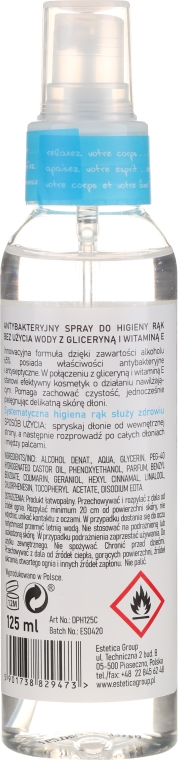 Antybakteryjny spray do higieny i pielęgnacji rąk o zapachu bawełny - Dermo Pharma — Zdjęcie N2