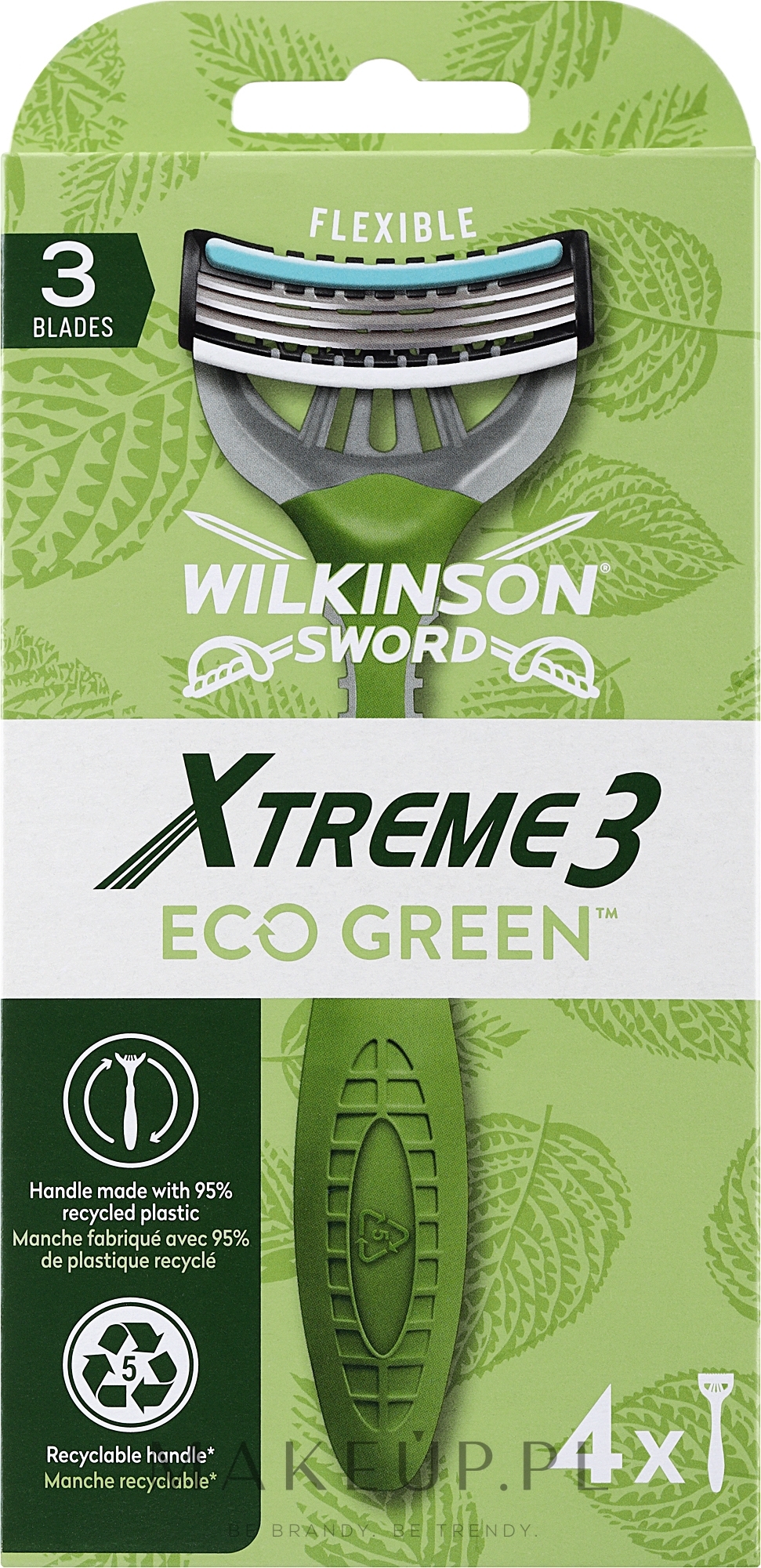 Jednorazowe maszynki do golenia, 4 szt. - Wilkinson Sword Xtreme3 Eco Green — Zdjęcie 4 szt.