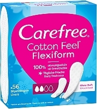 Wkładki higieniczne, 56 szt. - Carefree Cotton FlexiForm Unscented — Zdjęcie N3