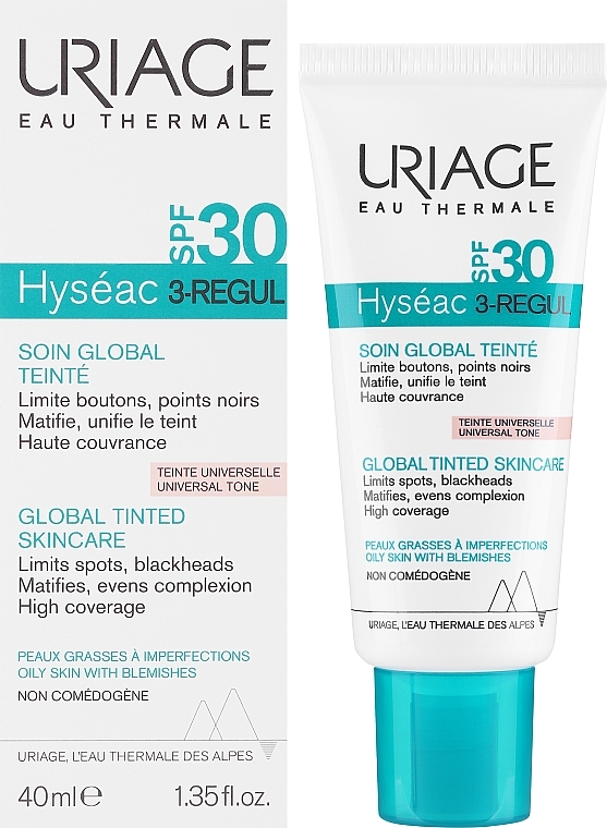 Tonujący krem do twarzy SPF 30 - Uriage Hyséac 3-Regul Global Tinted Skin-Care — Zdjęcie N2