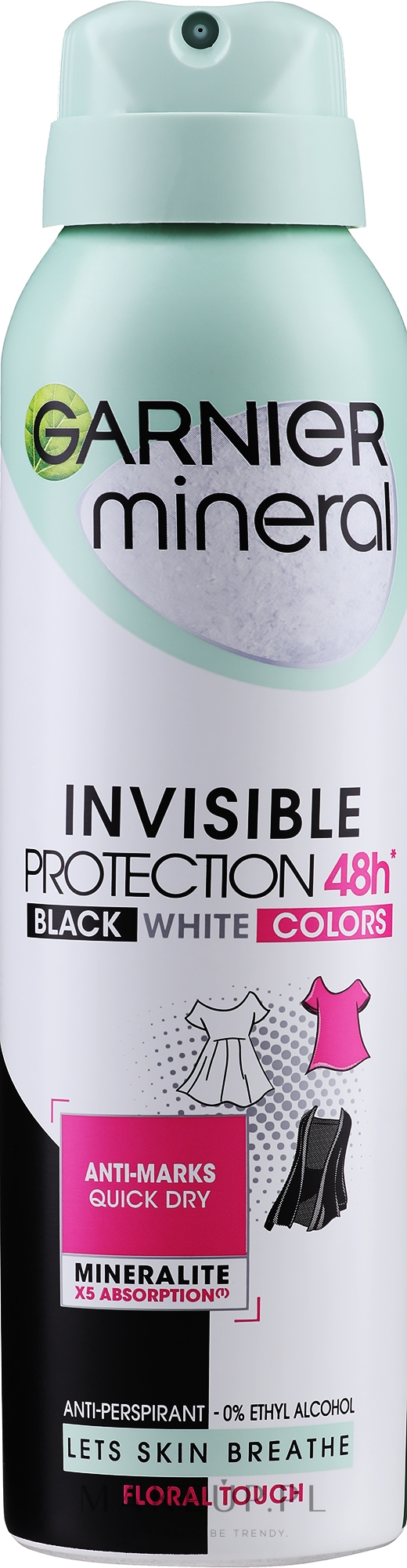 Antyperspirant w sprayu - Garnier Mineral Invisible Deodorant — Zdjęcie 150 ml