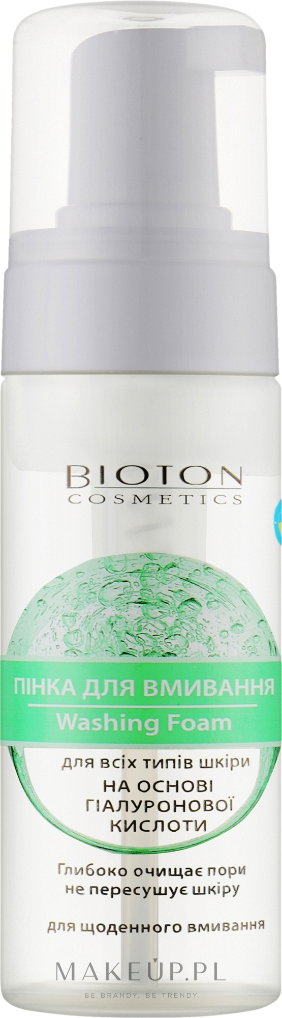 Pianka oczyszczająca z kwasem hialuronowym z aloesem - Bioton Cosmetics Nature — Zdjęcie 150 ml