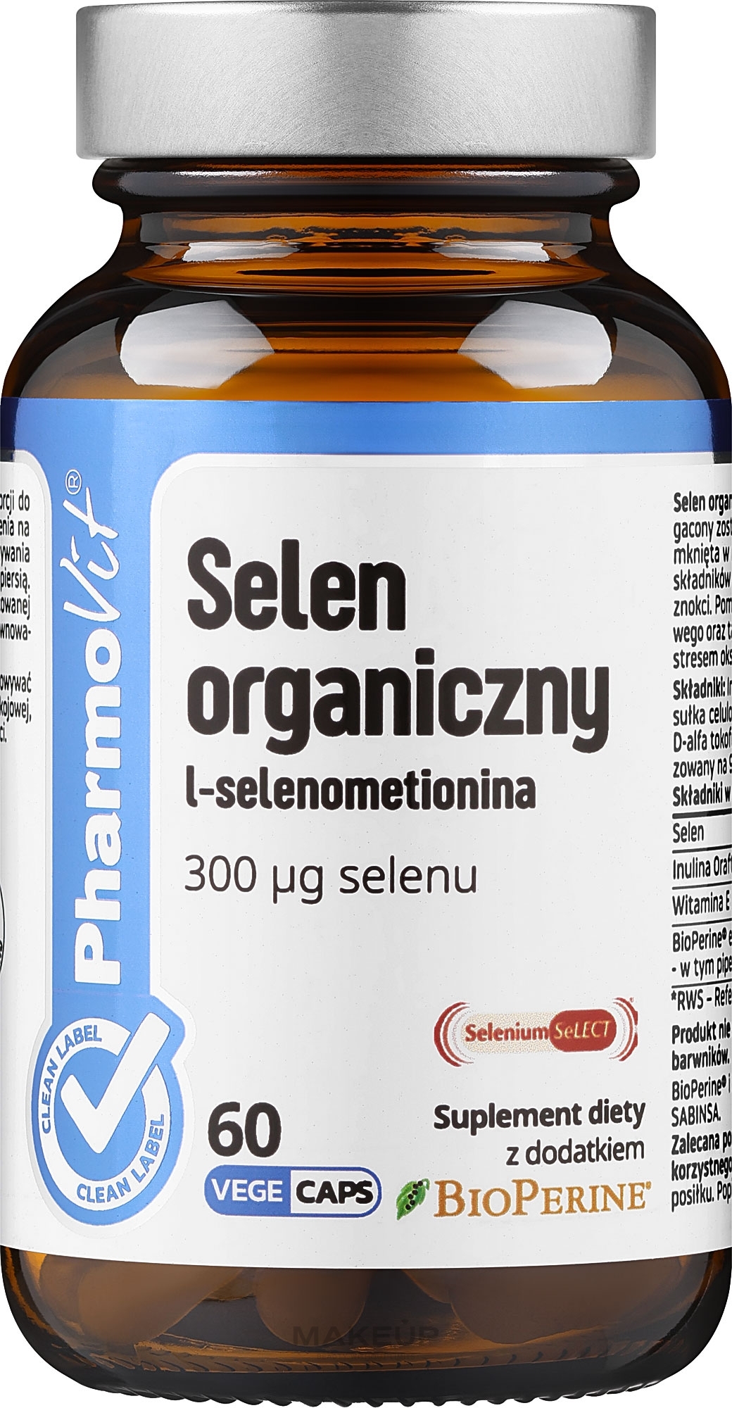 Suplement diety Selen 300 mg, 60 szt. - Pharmovit Clean Label — Zdjęcie 60 szt.