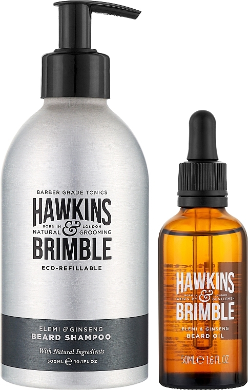 Zestaw prezentowy do brody - Hawkins & Brimble Beard Gift Box (beard/shm/300ml + oil/50ml) — Zdjęcie N2