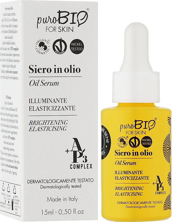 Rozświetlające serum nadające skórze elastyczność - PuroBio Cosmetics Oil Serum — Zdjęcie N2