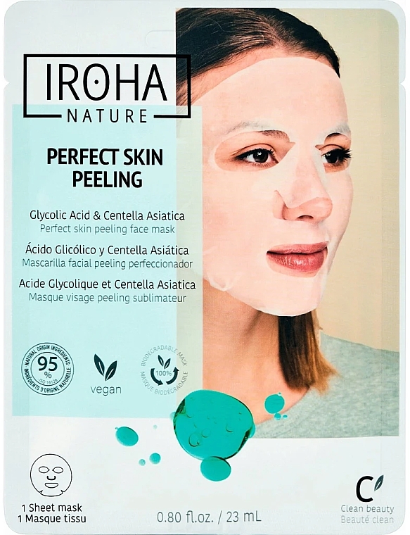 Maska w płachcie do twarzy - Iroha Nature Glow Peeling Face Sheet Mask — Zdjęcie N1