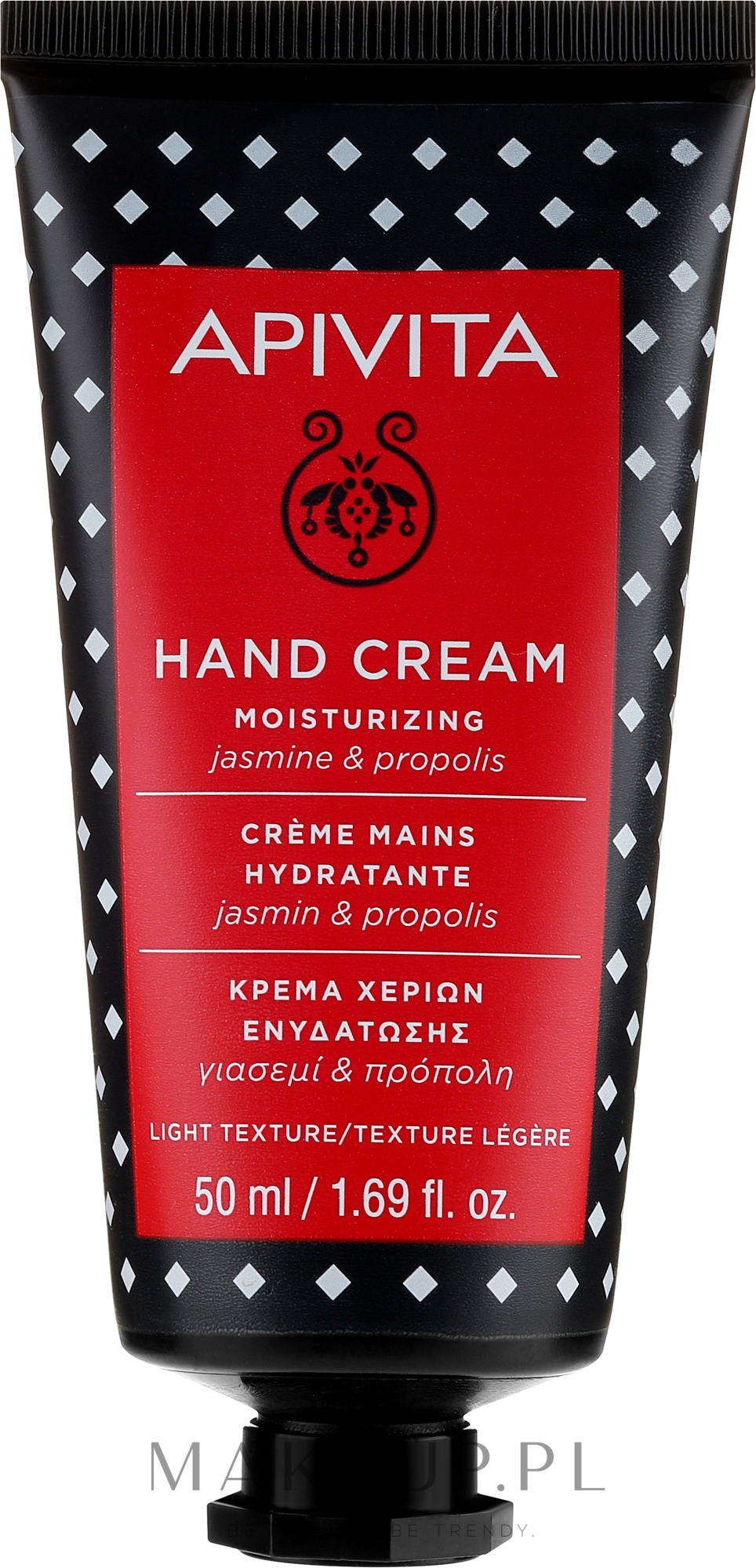 Nawilżający krem do rąk Jaśmin i propolis - Apivita Moisturizing Jasmine & Propolis Hand Cream — Zdjęcie 50 ml