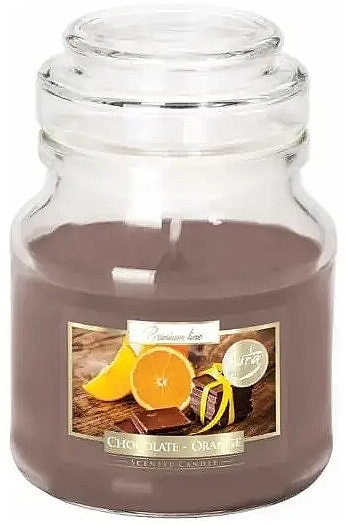 Świeca aromatyczna premium w szkle Czekolada i pomarańcza - Bispol Premium Line Scented Candle Chocolate & Orange — Zdjęcie N1