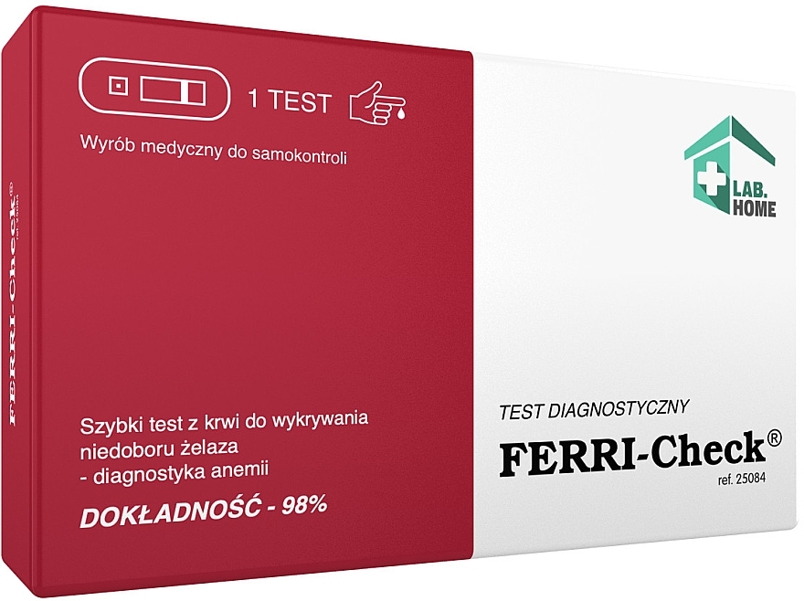 Test diagnostyczny na niedobór żelaza - Lab.Home Ferri-Check — Zdjęcie N1