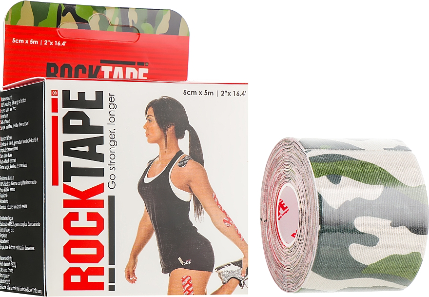 Taśma Kinesio Green Camouflage - RockTape Design — Zdjęcie N1